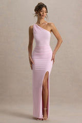Dressing Up | Pink One Shoulder Maxi Dress With Open Back Detail