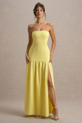 Penny | Lemon Bandeau Drop-Waist Maxi Dress