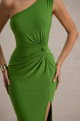 Galene | Green Asymmetric Wrap Maxi Dress