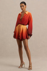 Gold Coast | Ombre Satin Shorts with Draw-String Detail