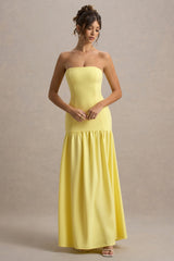 Penny | Lemon Bandeau Drop-Waist Maxi Dress