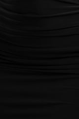 Dalarie | Black One-Shoulder Gathered Maxi Dress