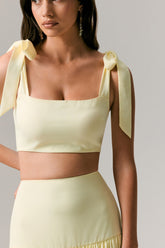 Elodie | Lemon Tie-Strap Crop Top