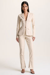 Wonder Woman | Cream High Waist Tailored Trousers With Hem Split