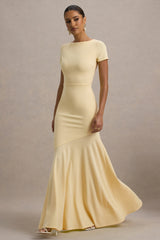 Rian | Pale Lemon Short-Sleeve Maxi Dress