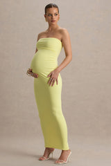 Juniper | Lemon Strapless Maternity Maxi Dress