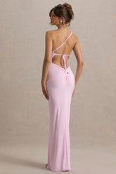 Dressing Up | Pink One Shoulder Maxi Dress With Open Back Detail
