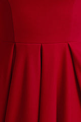 Parina | Red Strappy Volume-Hem Midi Dress