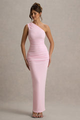 Dalarie | Pink One-Shoulder Gathered Maxi Dress