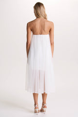 Dreamland | Ivory Sweetheart Corset Mini Dress With Tulle Overlay