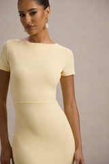 Rian | Pale Lemon Short-Sleeve Maxi Dress
