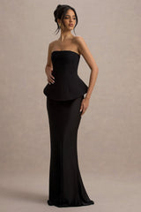 Ohio | Black Strapless Corset Maxi Dress