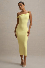 Salome | Lemon Twisted Asymmetric Midi Dress
