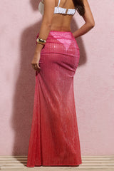 Sully | Pink & Orange Ombre Maxi Skirt