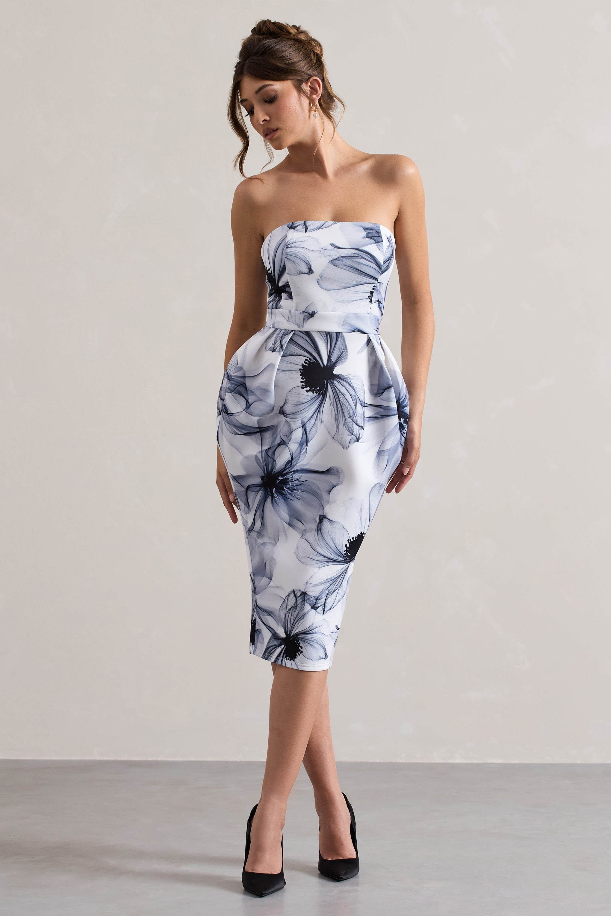 Chateau | Mono Print Bandeau Midi Dress