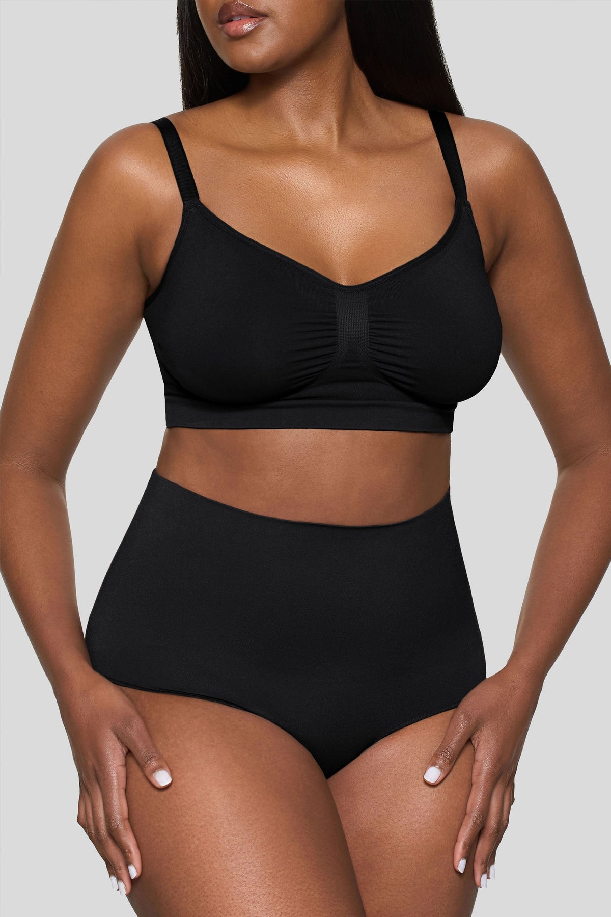 BOOMBA | Black Short-Waisted Thong Shapewear