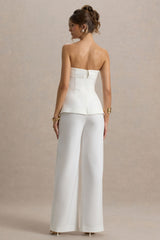 Noemi | White Bandeau Tailored Jumpsuit