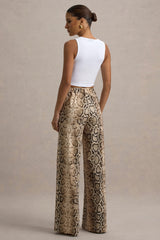 Shaniya | Snake Print Wide-Leg Trousers