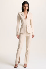 Wonder Woman | Cream High Waist Tailored Trousers With Hem Split