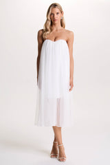 Dreamland | Ivory Sweetheart Corset Mini Dress With Tulle Overlay