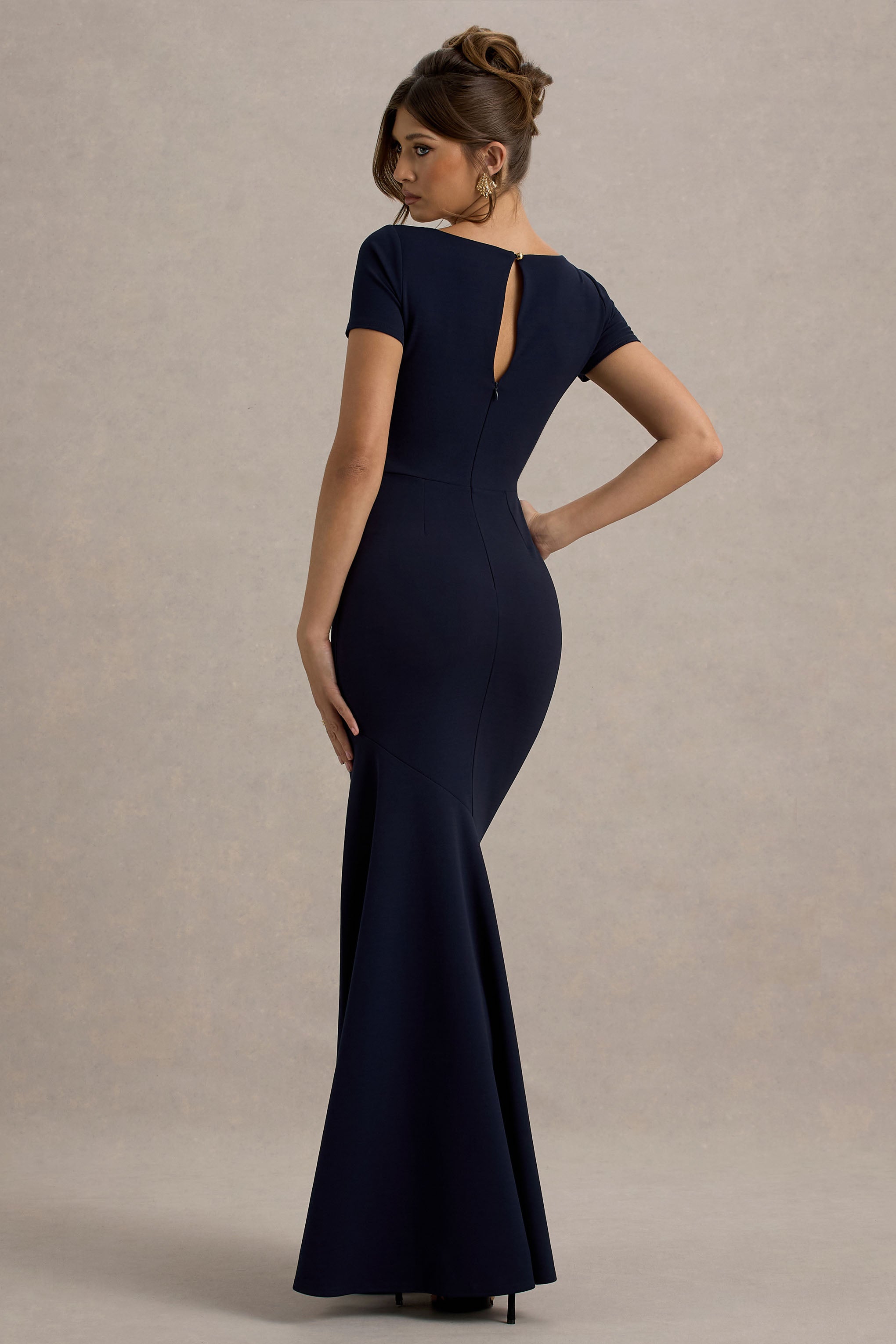 Rian | Navy Short-Sleeve Maxi Dress