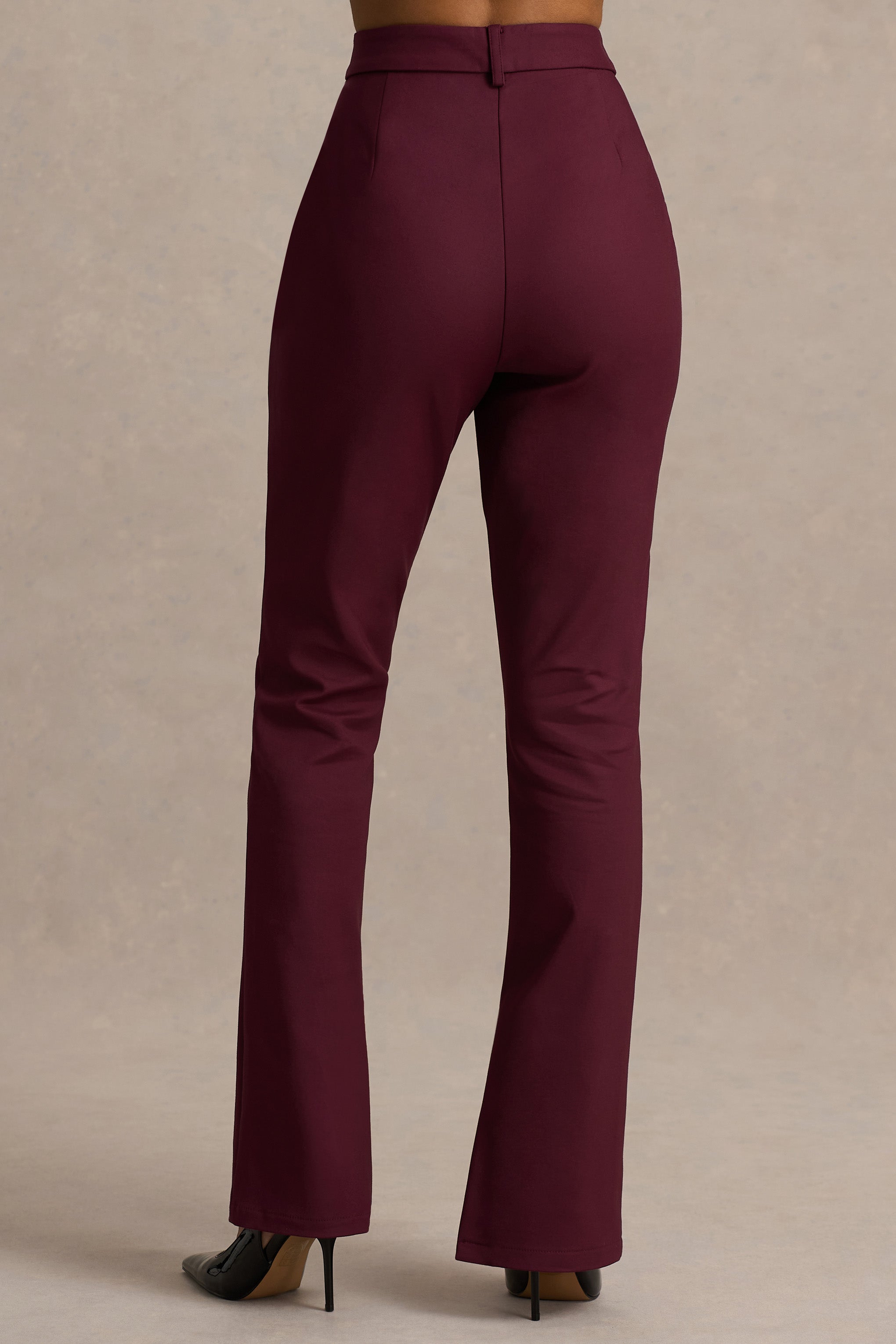 Wonder Woman | Burgundy High Waist Tailored Trousers With Hem Split