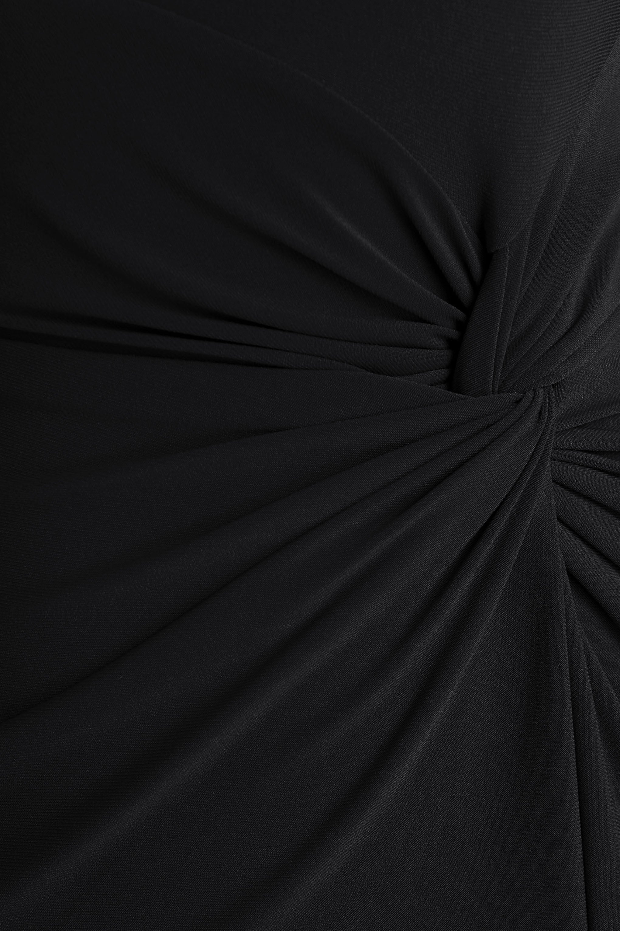 Claretta | Black Square Neck Twisted Maxi Dress With Cape Sleeves