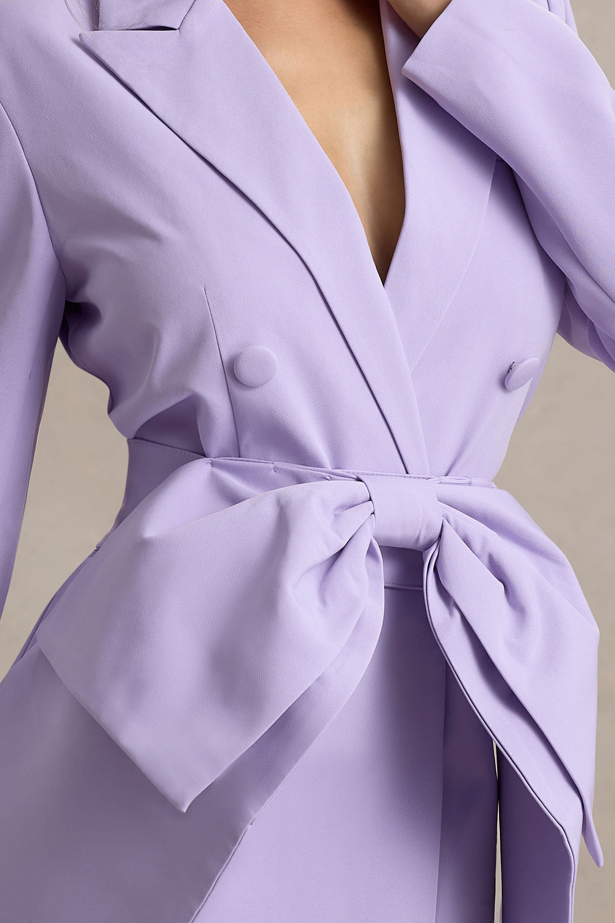 Prized | Lilac Tailored Blazer Dress With Bow