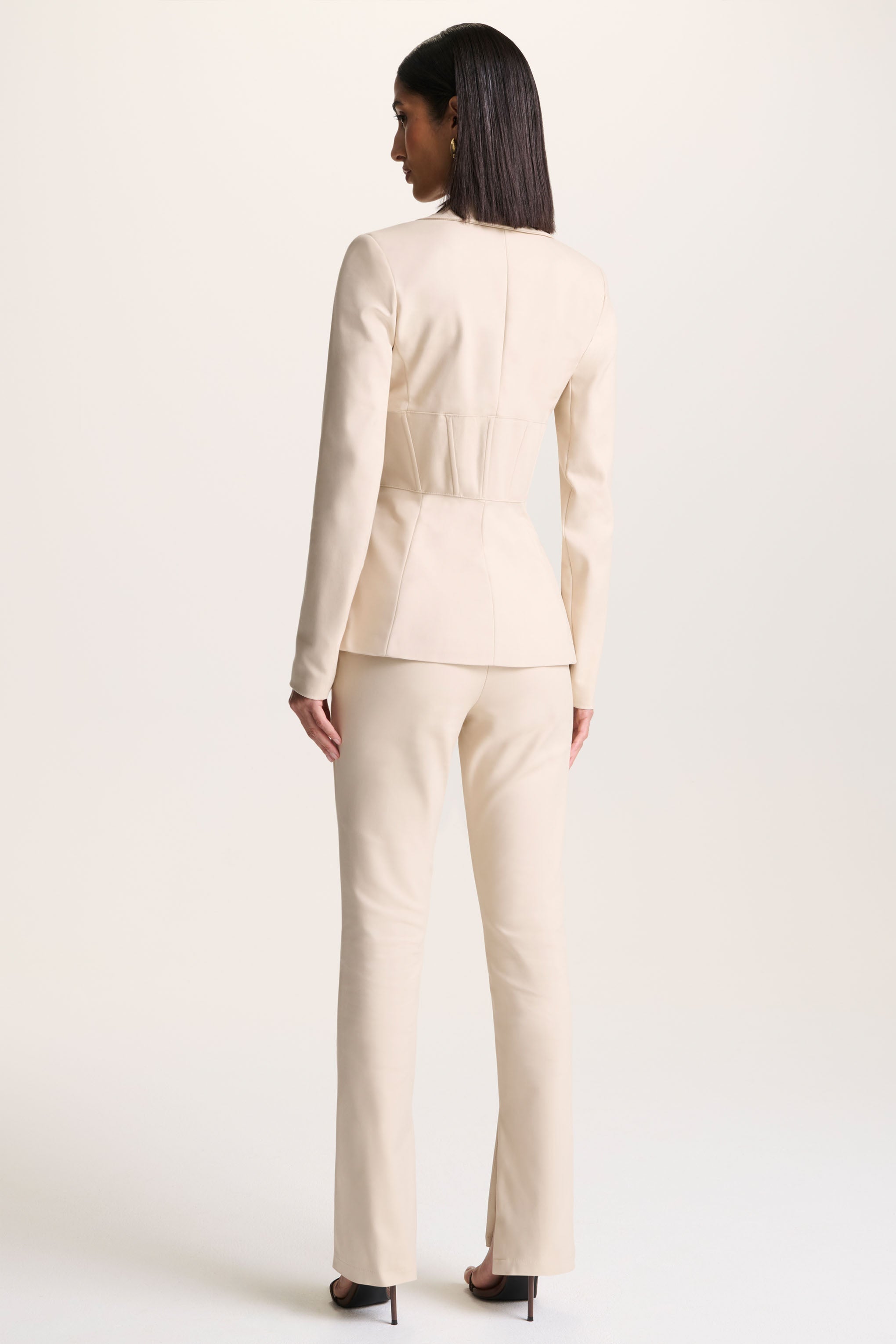 Wonder Woman | Cream High Waist Tailored Trousers With Hem Split