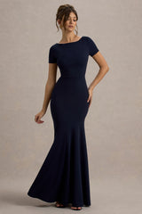 Rian | Navy Short-Sleeve Maxi Dress
